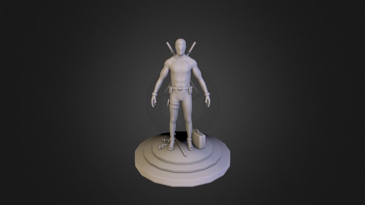 Deadpool Statue 3D Model