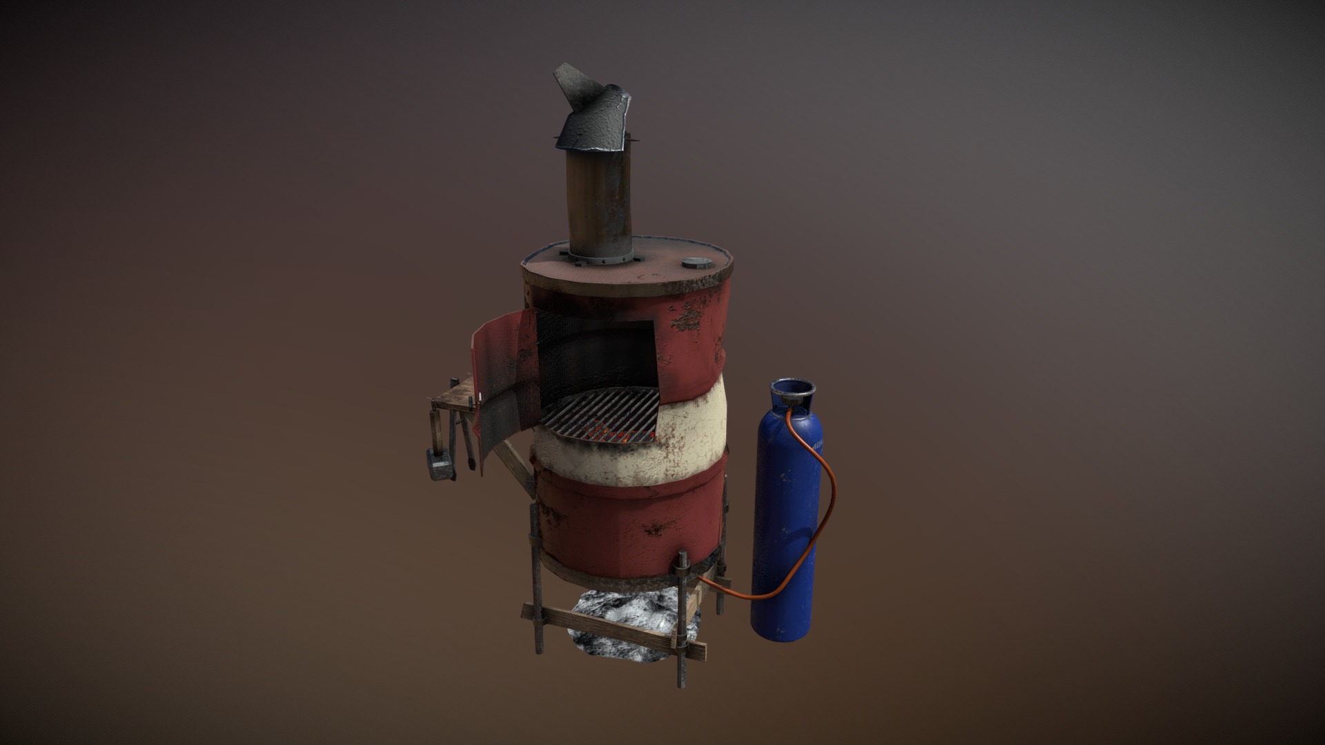 3D model Furnace - This is a 3D model of the Furnace. The 3D model is about a red and blue machine.