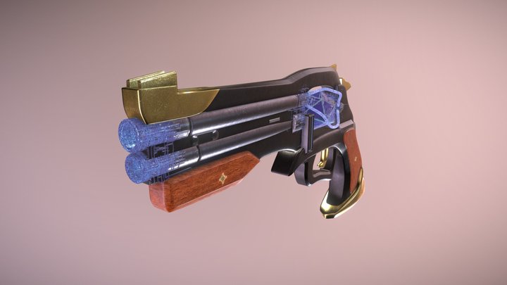 Crystal Revolver 3D Model