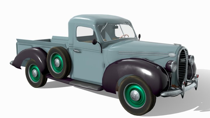 1938 Vairogs Pickup Truck (Ford based) 3D Model