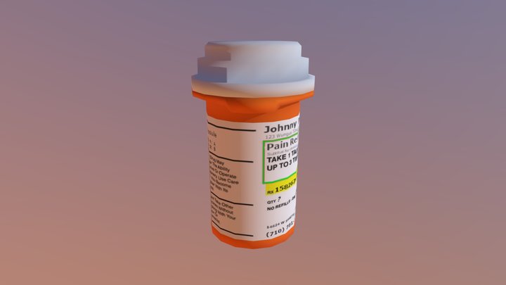 Prescription Pill Bottle 3D Model