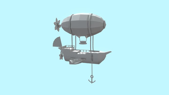Flying Boat Animated 3D Model