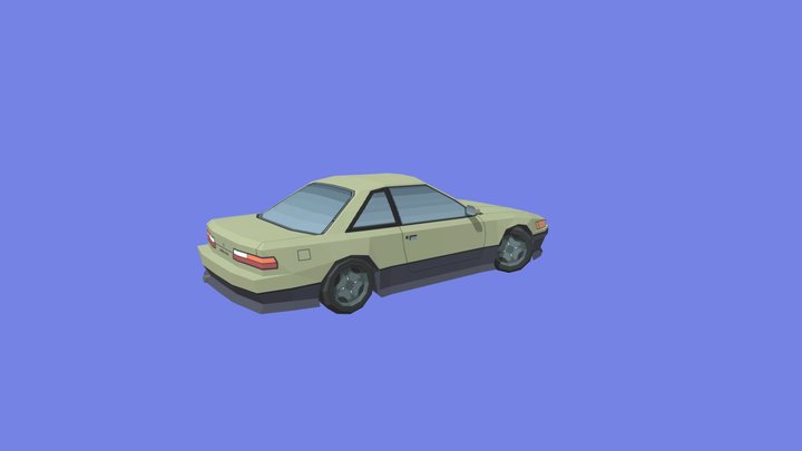 Nissan Silvia s13 low-poly 3D Model