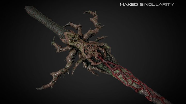 Living insect sword | Dark fantasy | 4K | PBR 3D Model