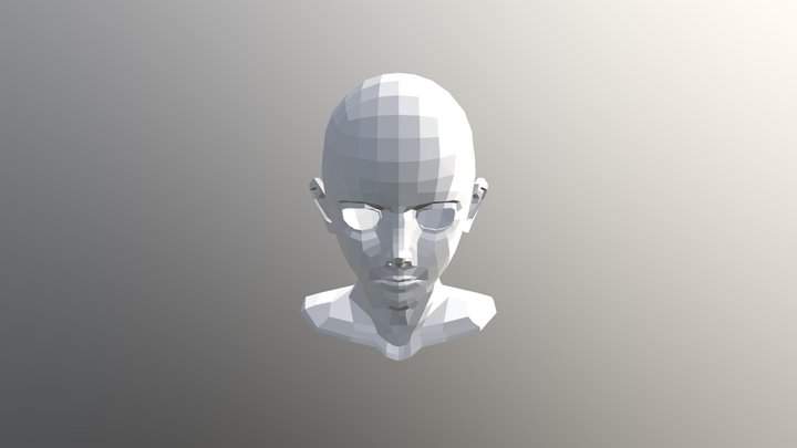 Anime Face Low Poly 3D Model