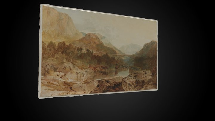 JMW Turner's 'Borrowdale, Rosthwaite Bridge...' – Free 3D Model STL