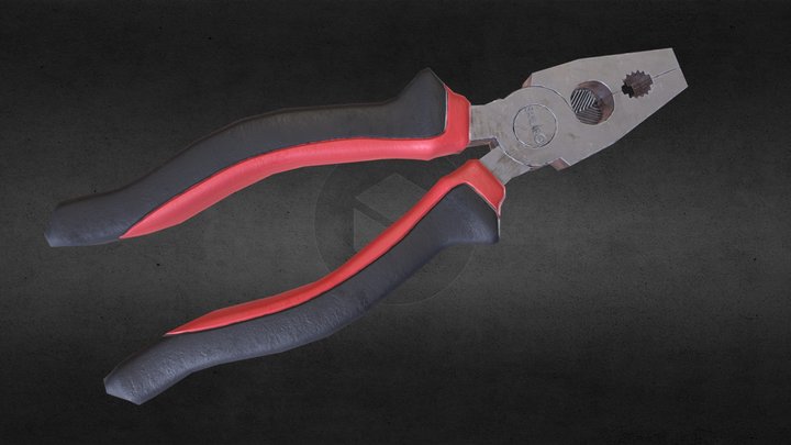 Rigged Realistic Pliers 3D Model