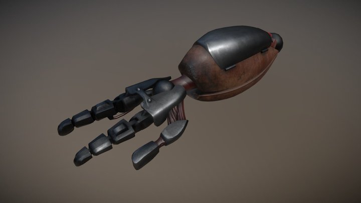 Robo Arm Blue and Worn 3D Model