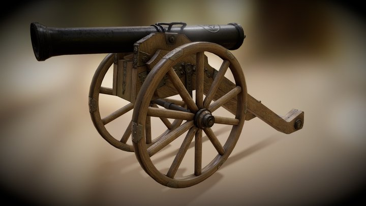 old cannon medieval 3D Model
