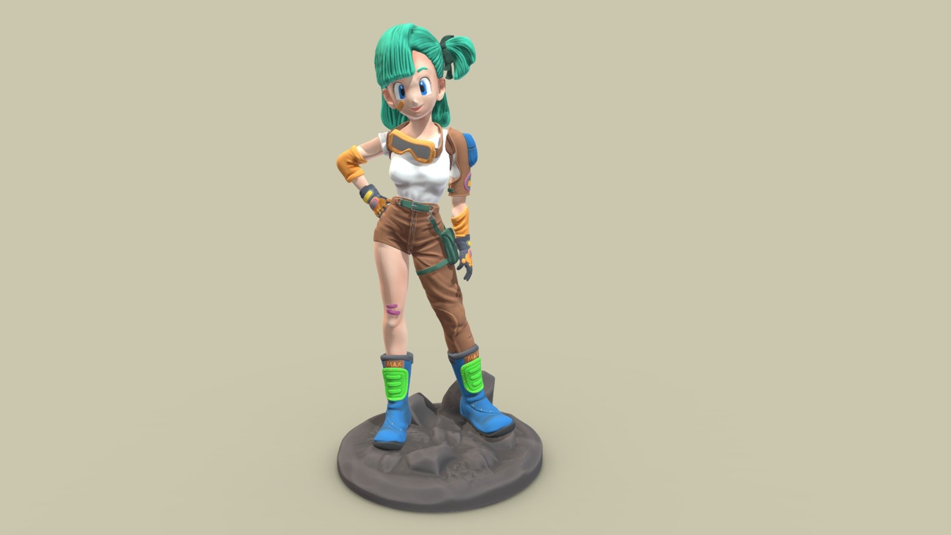 Bulma Low Poly Realistic 3d Printable Buy Royalty Free 3d Model By