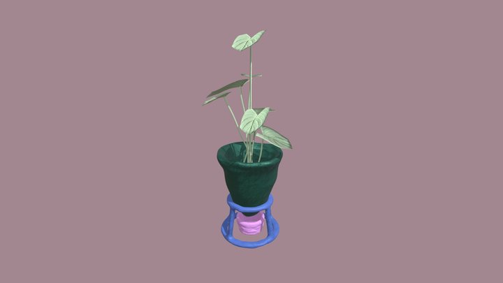 Pot en céramique coloré 3D Model