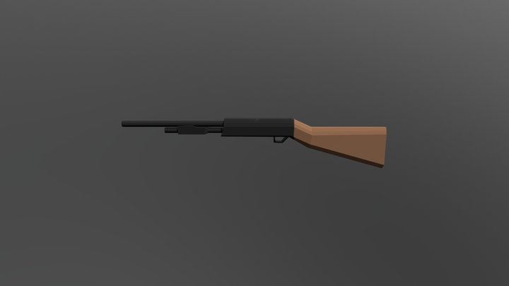 ShotGun low poly 3D Model