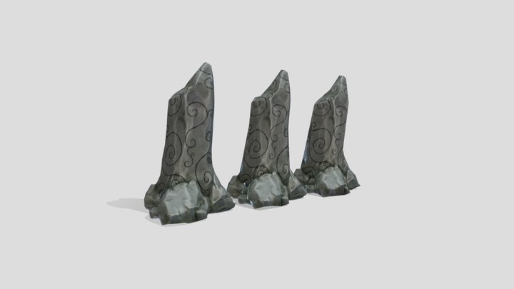 Low Poly Rocks 3D Model