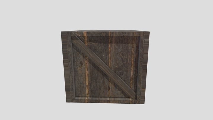 Wooden Crate Low-poly (my first model ever!) 3D Model