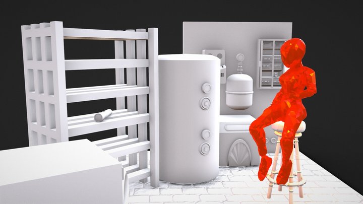 Laundry room (Inspired by Superhot) 3D Model