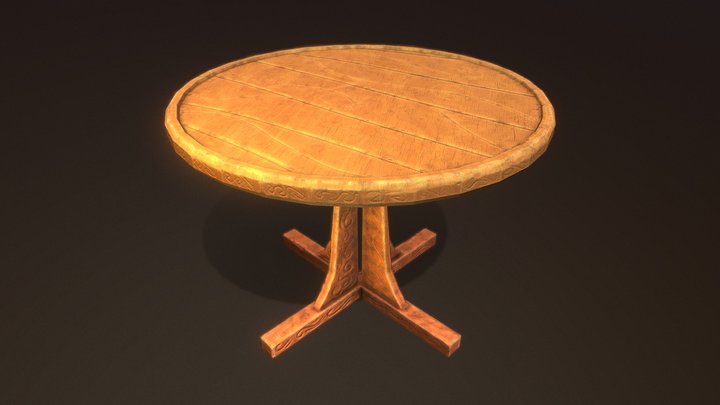 Medieval Circle Table 3D Model