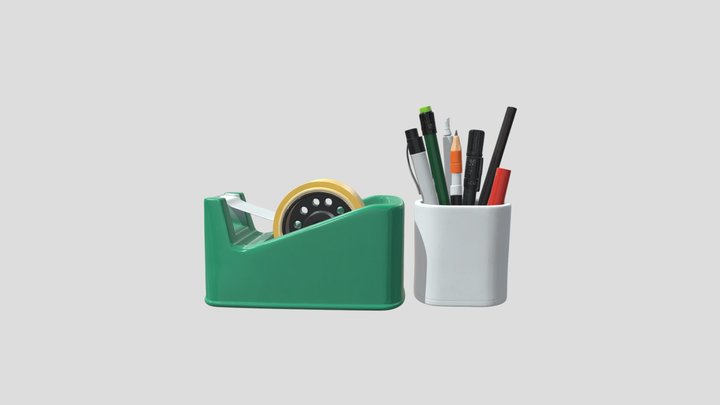 Tape Dispenser & Pen Holder