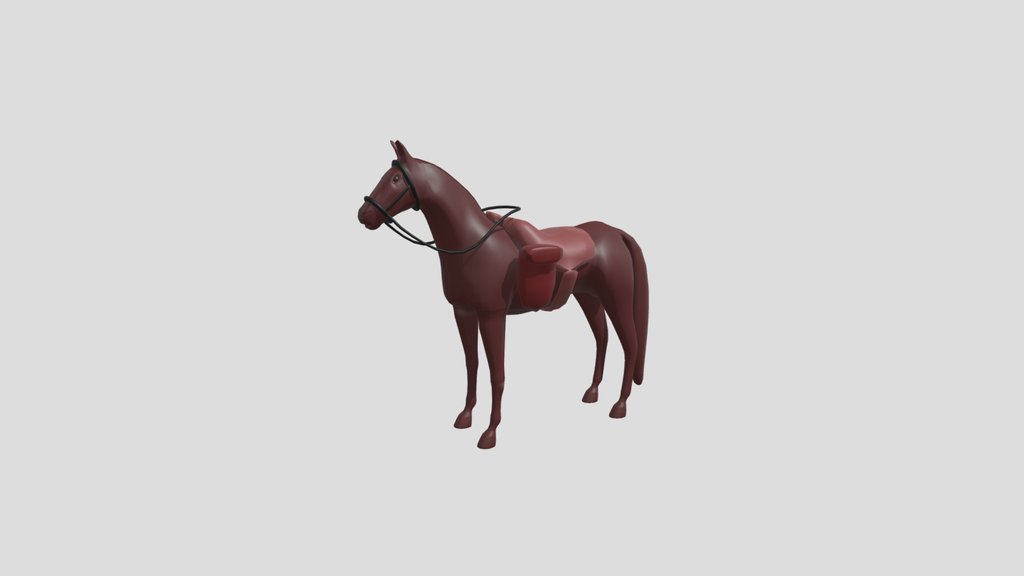 Animated Rigged Horse With Saddle