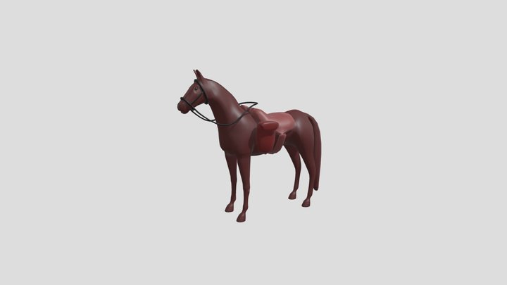 Animated Rigged Horse With Saddle 3D Model