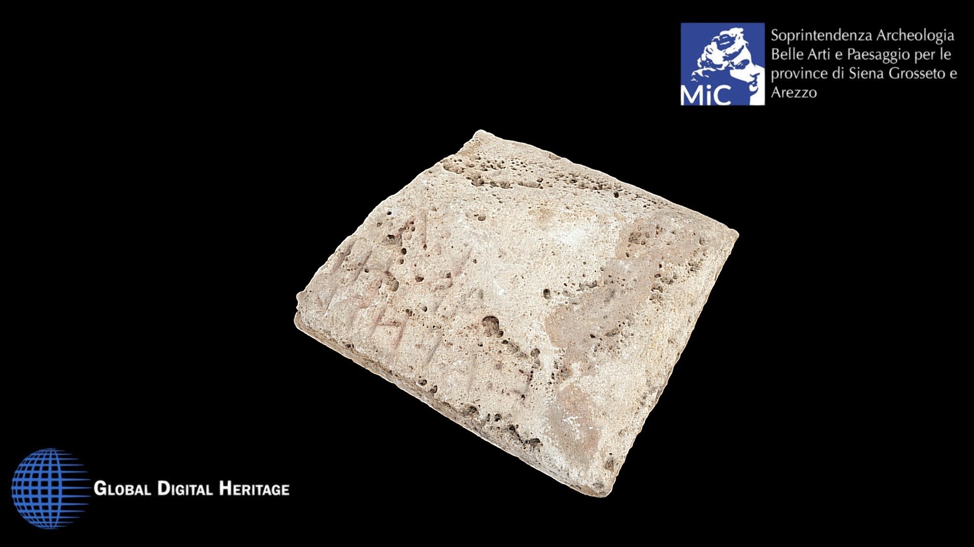 Travertine lid of urn, Tumulus of Molinello