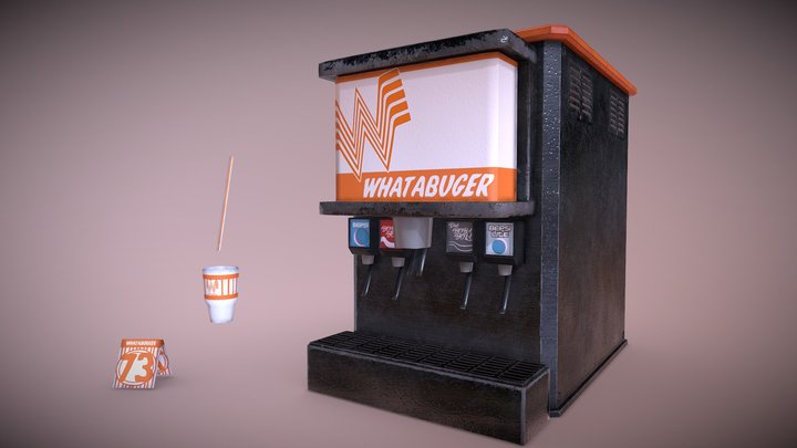 Whataburger Fountain Drink Machine 3D Model