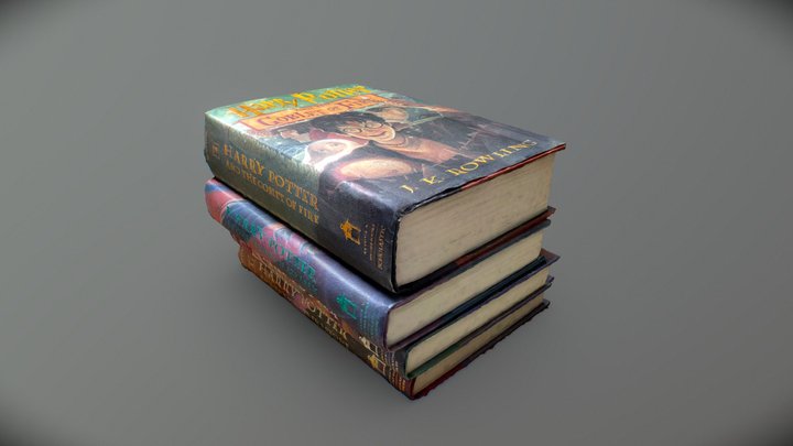 Harry Potter Books Stack 3D Model
