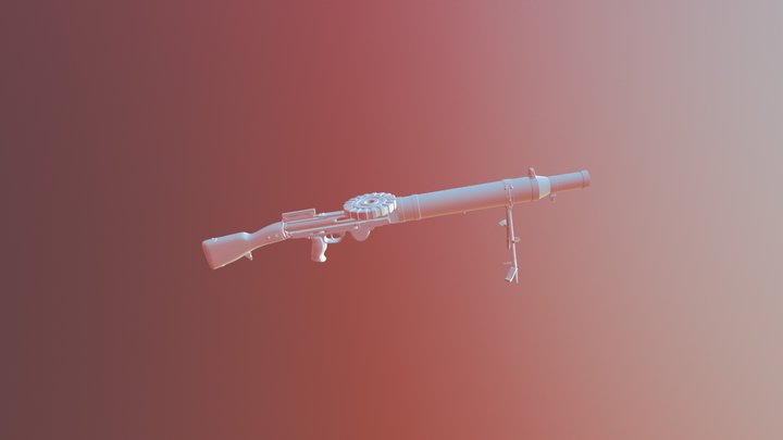 Lewis Machine Gun 3D Model