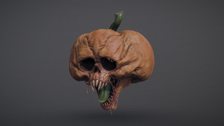 Halloween Cursed Pumpkin 3D Model