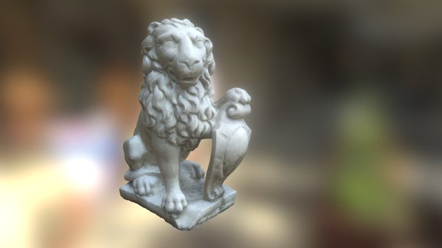 Lion Garden Ornament 3D Model