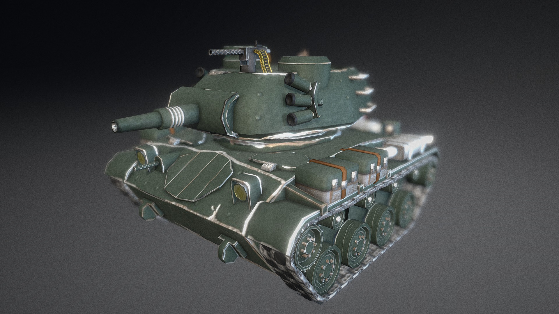 3D model MK.14 medium tank - This is a 3D model of the MK.14 medium tank. The 3D model is about a green military tank.