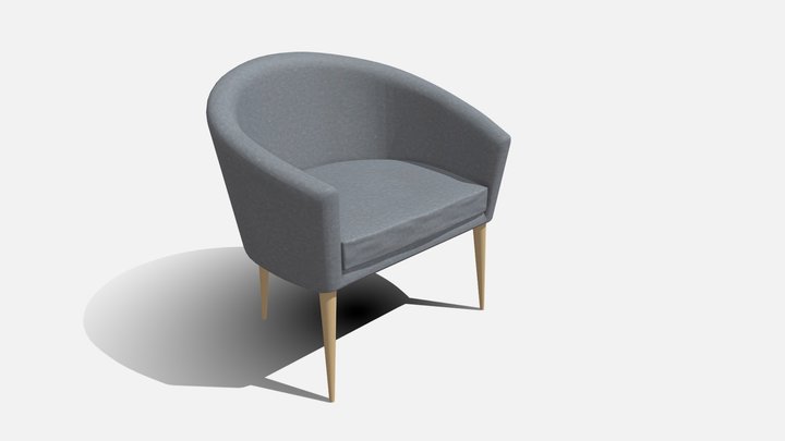 Comfortable fabric armchair #2 3D Model
