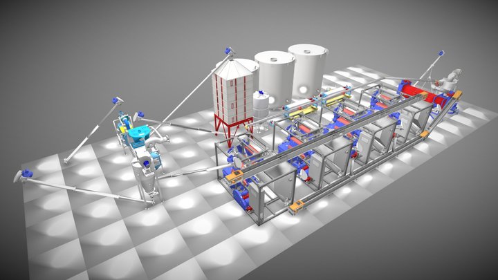 Линия маслопрессования Agro-Oil-60 3D Model