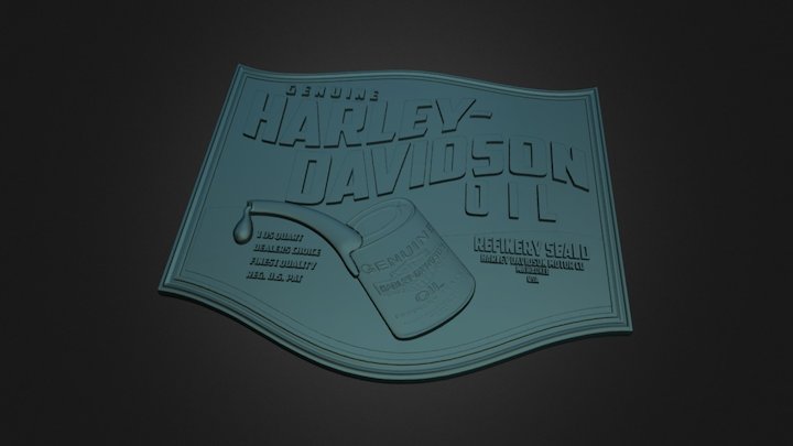 Harley Davidson Flag Shape 3D Model