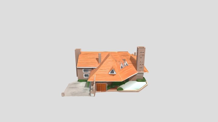 Suburban Brick Mansion - 3D Architecture Model
