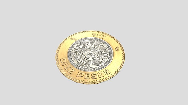 Moneda de 10 Pesos Mexicanos 3D Model