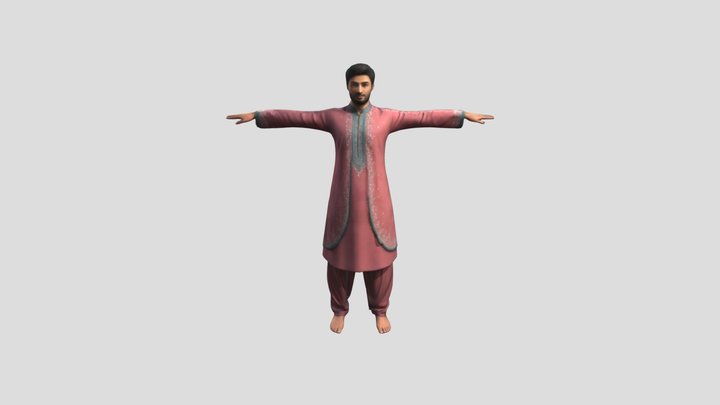 Pakistani salwar kameez man 1 – Kostenloses 3D-Modell STL