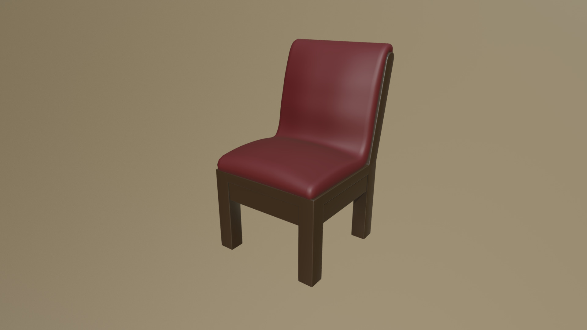 3D model Church Chair #2 V2 - This is a 3D model of the Church Chair #2 V2. The 3D model is about a red chair with a white background.