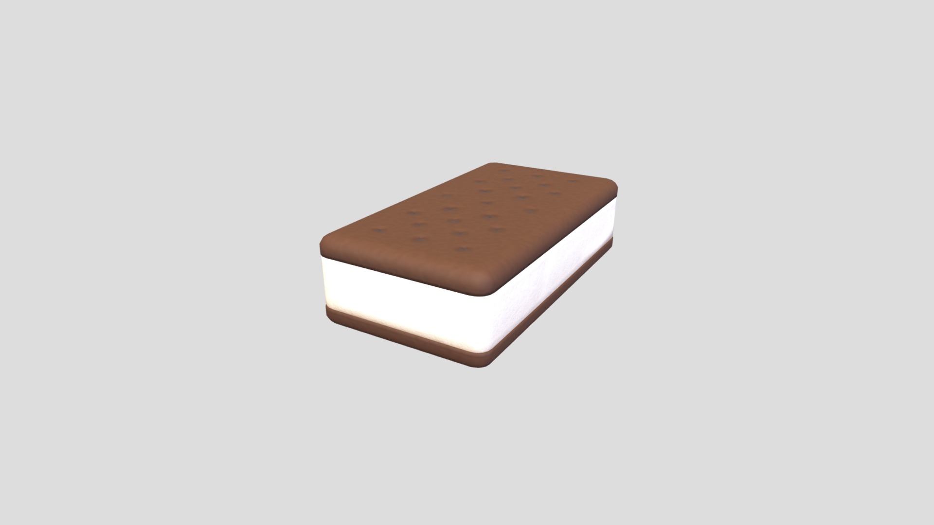 3D model Ice Cream Sandwich - This is a 3D model of the Ice Cream Sandwich. The 3D model is about a wooden box with a lid.