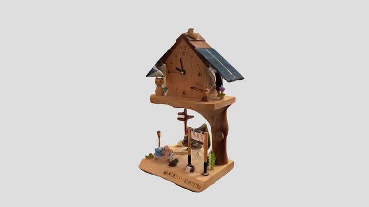 Handmade wooden house decoration 3D Model