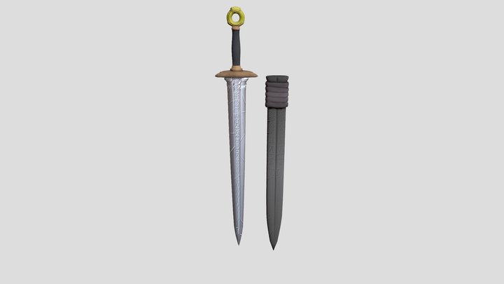 Game-ready Viking Sword 3D Model