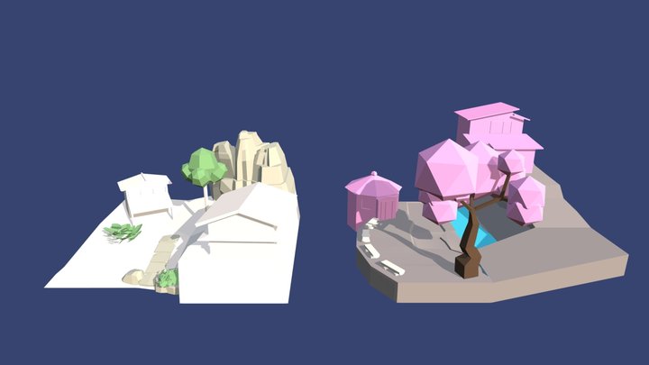 Grandma's house - Diorama and House blockout 3D Model