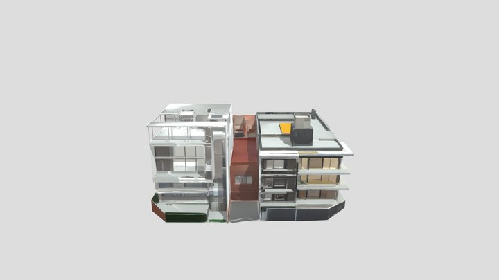 3D model of urban apartment buildings. – Modèle 3D gratuit STL