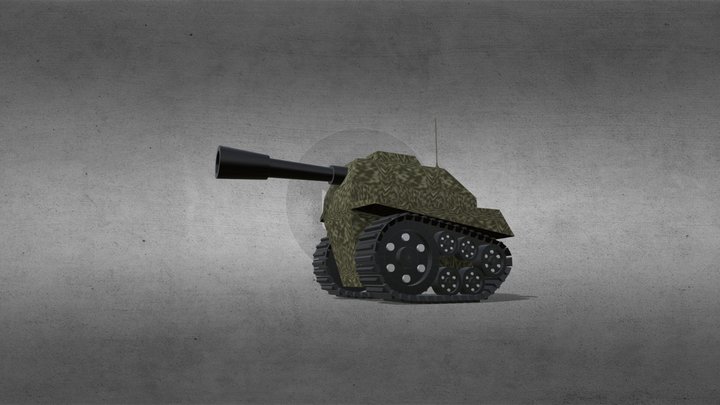 Low Poly 3D Tank 3D Model
