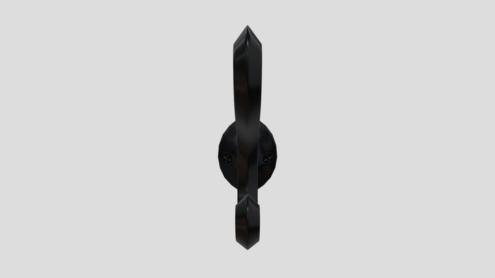 Coat Wall Hook - Black Metal 3D Model