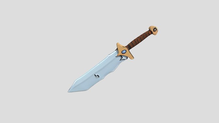 Stylized Fantasy Sword Game-Ready, Cartoon-Style 3D Model