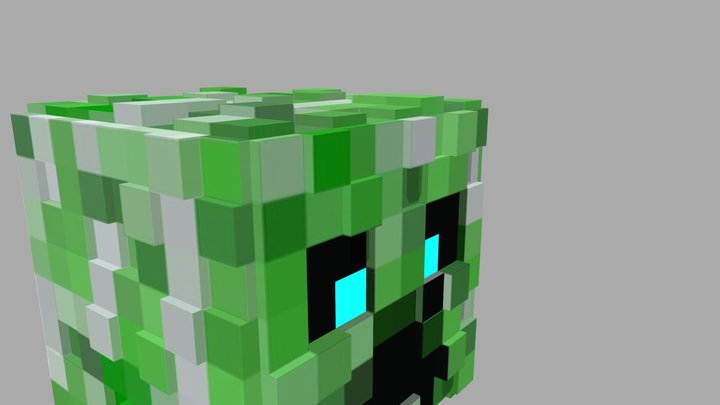 Minecraft Creeper Head 3D Model