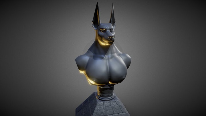 Anubis Muscular Bust 3D Model