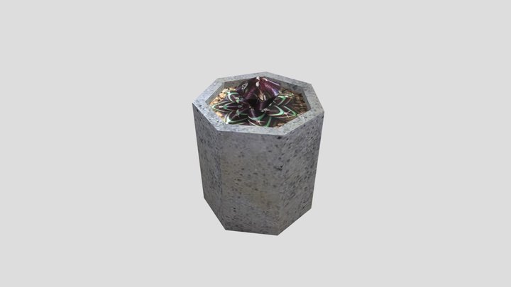 PSX Cactus Plant Low Poly Pot