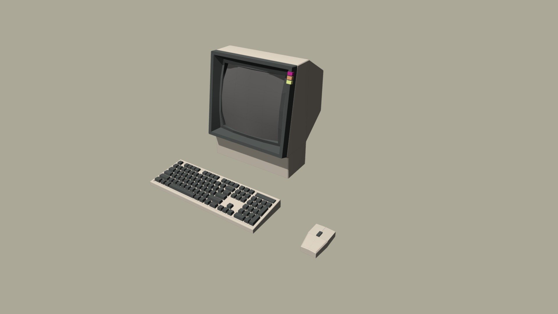 Retro Computer With Mouse And Keyboard — Sketchfab embed 3D viewer