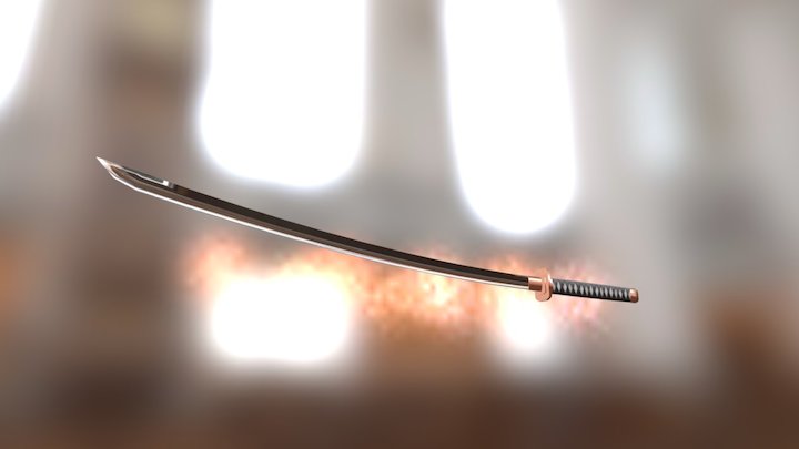 Low Poly Katana 3D Model